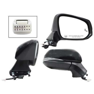 Right electric black side mirror for paint with light turn signal with desempanante with detector punto ciego (8 pines)