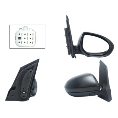 Espejo derecho electrica negro para pintar (3 pines)