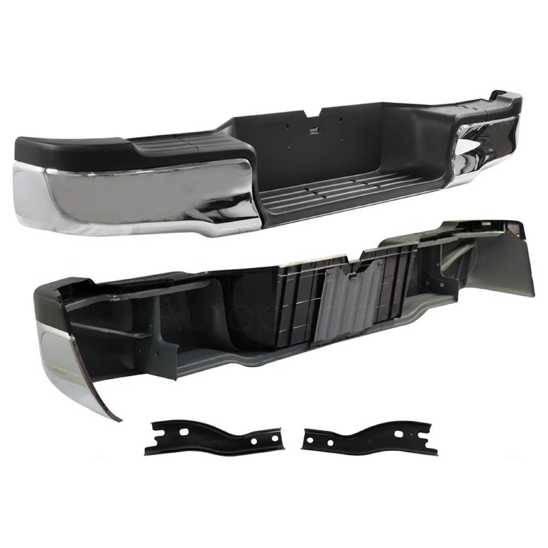 Defensa trasera cromada completa con bracks (Sencilla / lujo)