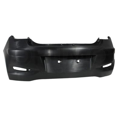 Rear bumper cover with hole for mica reflejante