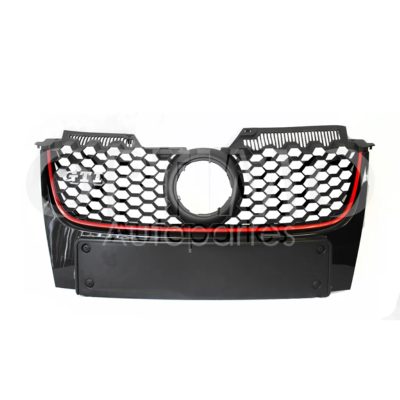 Parrilla negra con filo rojo (Golf GTI 2007-2009) porta placa europeo