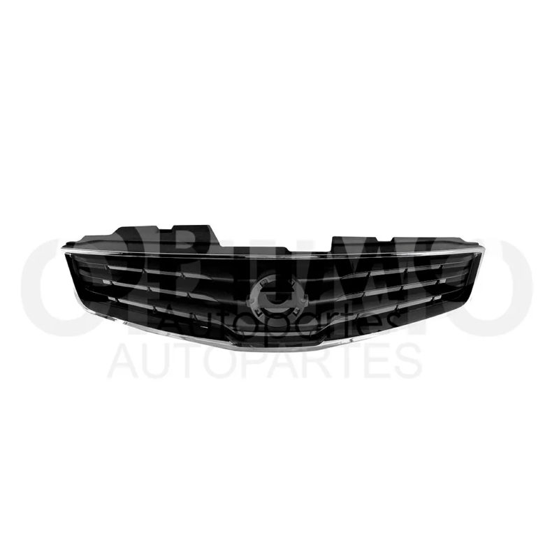 Parrilla negra con filo cromo