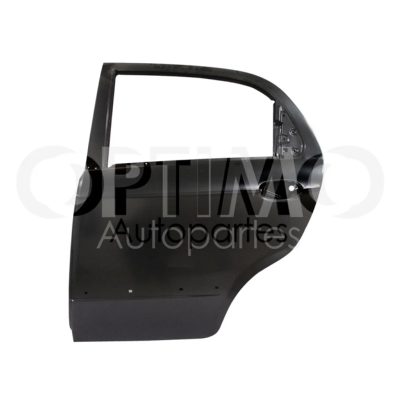 Puerta trasera izquierda con hoyo para moldura (Color / negro)