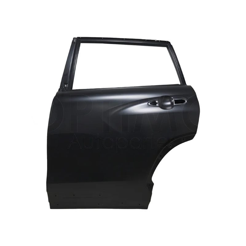 Puerta trasera izquierda con hoyo para moldura (Color / negro)