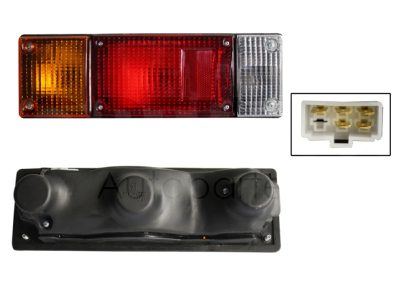 Calavera izquierda sin arnes estaca (NP-300 D-22 2008-2015 / NP-300 D-23 2016-2025) (Ambar / rojo / blanco)