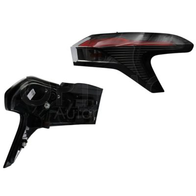 Calavera derecho exterior con arnes con led filo negro (Rojo / blanco)