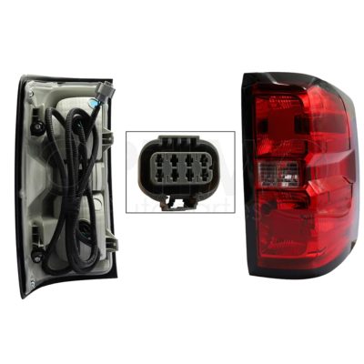 Calavera derecho con arnes (Conector rectangular) (Rojo / blanco / rojo)