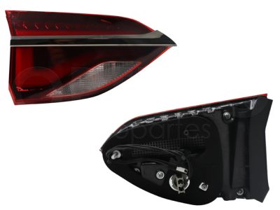 Left inner tail light with harness with LED filo cromo (Rojo / blanco)