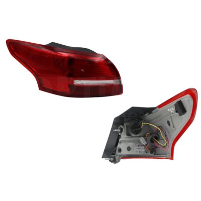 Left outer tail light with harness clara 4PTAS (Blanco / rojo)