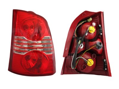Calavera izquierda con arnes (Rojo / filo blanco)