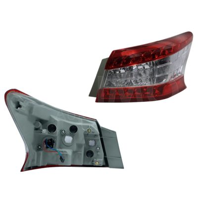 Calavera derecho exterior sin arnes con led (Rojo / blanco / rojo)