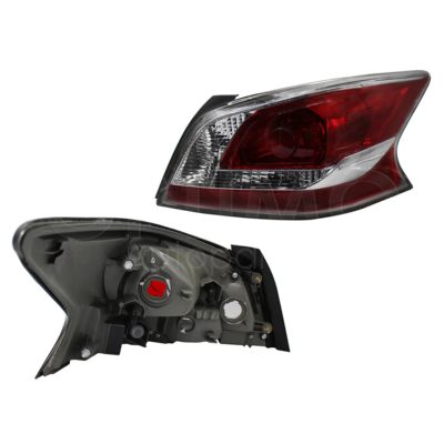 Right tail light without harness clara filo cromo (Rojo / blanco)
