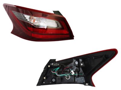 Left outer tail light with harness oscura (Rojo / blanco)