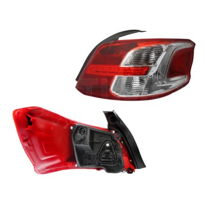 Right tail light with harness clara (Rojo / blanco)