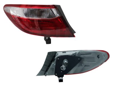 Left outer tail light with harness clara (Rojo / blanco)