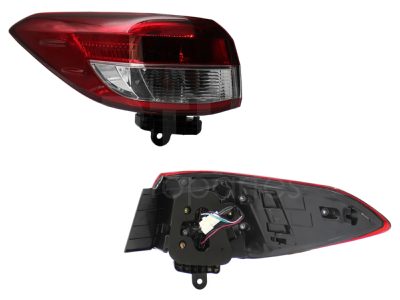 Left outer tail light with harness without LED 4PTAS (Rojo / blanco)