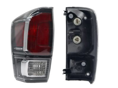 Calavera izquierda sin arnes con soquet transparente filos negros con cromo (Rojo / blanco)