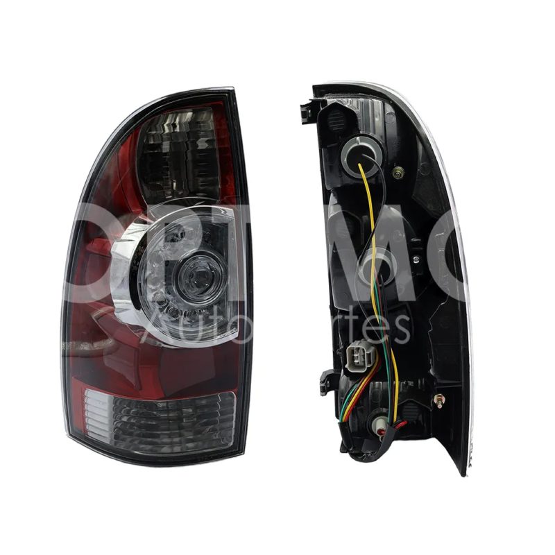 Calavera izquierda con arnes con led clara arnillo cromo (Blanco / rojo / blanco / blanco)