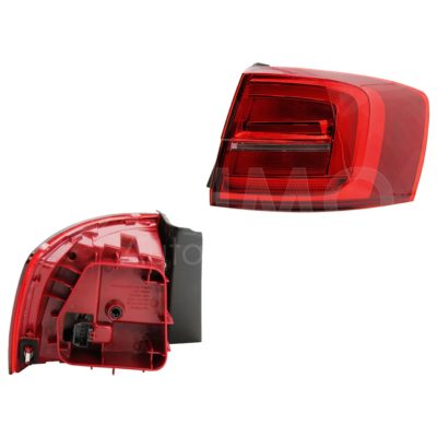 Right outer tail light without harness with LED clara (Rojo / blanco)
