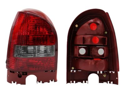 Calavera izquierda sin arnes oscura (Rojo / blanco humo)