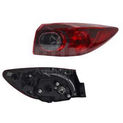 Right outer tail light without harness with soquet for halogeno clara 4PTAS (Blanco / rojo)