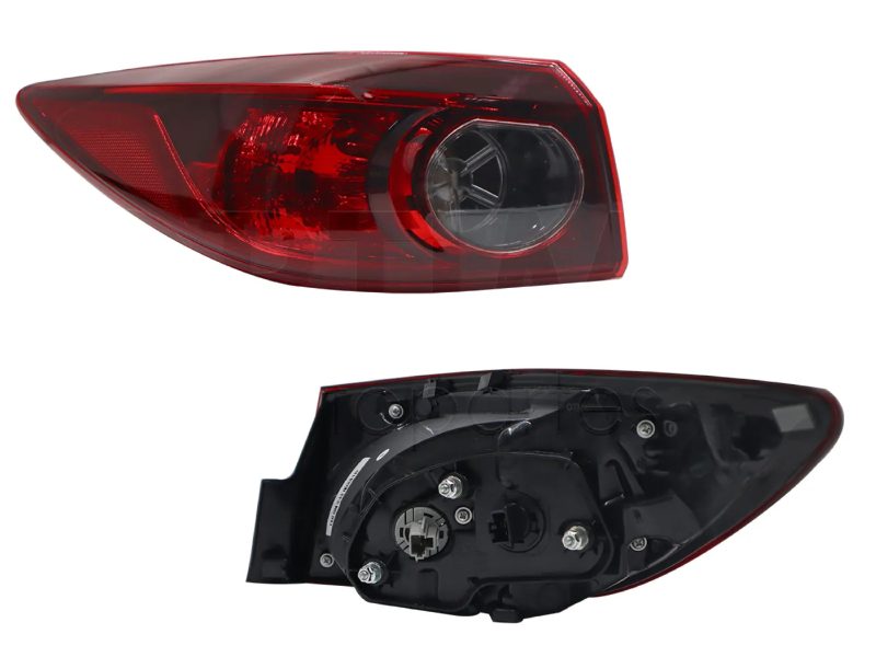 Left outer tail light without harness with soquet for halogeno clara 4PTAS (Blanco / rojo)
