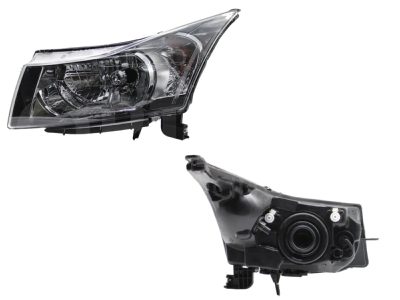 Faro izquierda f / cromado filo negro con vela (Foco H4)