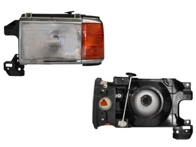 Faro izquierda f / cromado rayado filo cromo con cuarto ambar con base