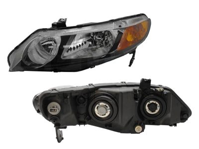 Faro izquierda f / negro con cuarto ambar 4PTAS