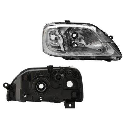 Faro derecho f / cromado liso con cuarto rayado