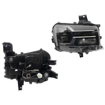 Faro derecho f / negro con led sin motor filo cromo