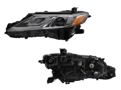Faro izquierda f / negro con lupa con mica ambar