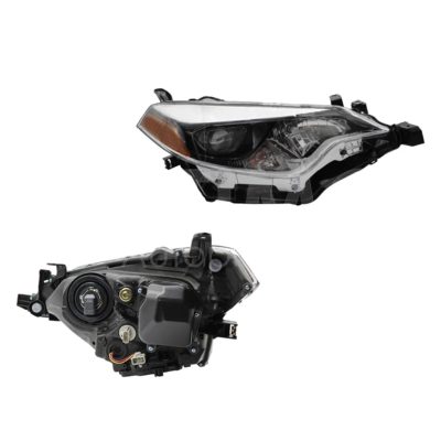 Right headlight f / black with LED with lupa with mica amber