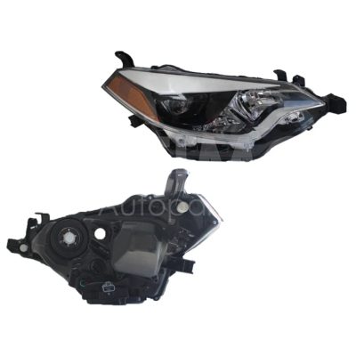 Right headlight f / black with LED with lupa with mica amber