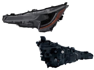 Left headlight f / black with LED with lupa