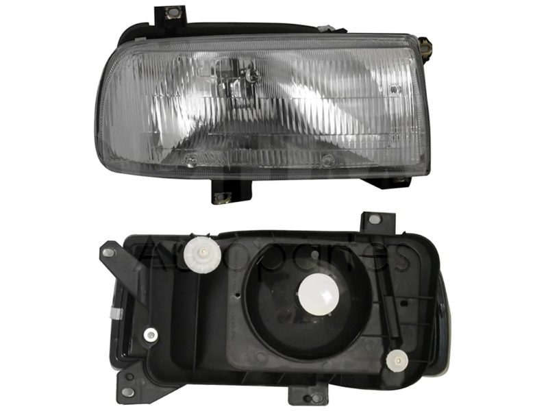 Left headlight f / chrome with mount plastico glass rayado