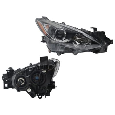 Faro derecho f / negro con lupa para halogeno con mica ambar (Sedan / hatchback)