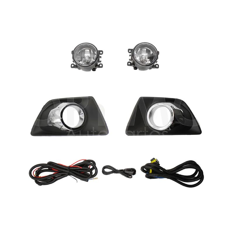 Kit faro aux con cables con rejillas arillo cromo con focos