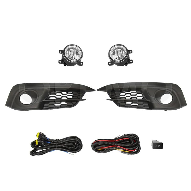 Kit faro aux con cables con rejillas negras con focos 2-4PTAS