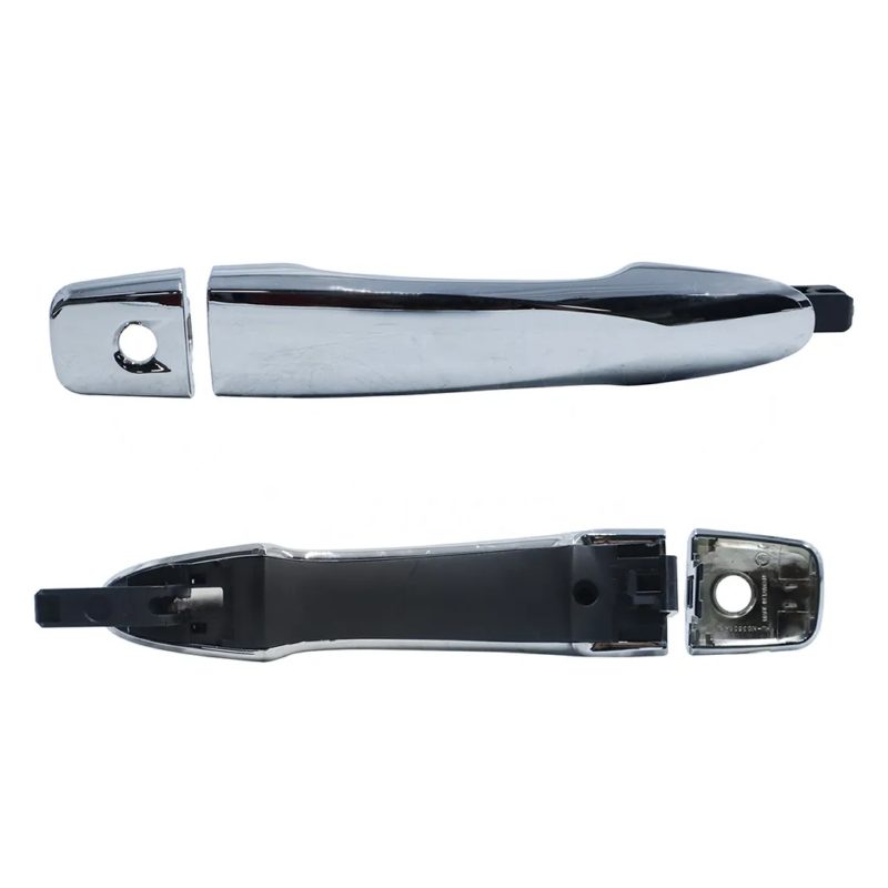 Manija exterior delantero izquierda cromada sin sensor con hoyo para cilindro (X-trail 2015-2022)