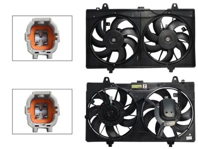 Complete radiator fan assembly with air with shroud without resistor 4 pins (2ASPAS)