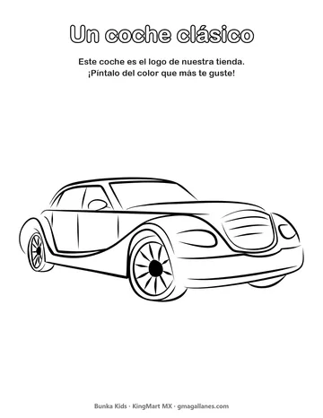 Hoja para imprimir: Un coche clásico