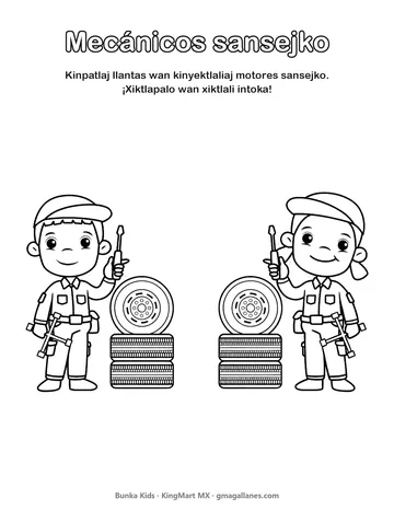 Amatl para imprimir: Mecánicos sansejko